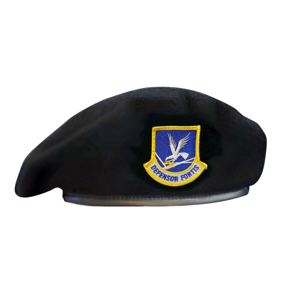USAF Security Forces Premium Beret Defensor Fortis Midnight Navy Blue Military